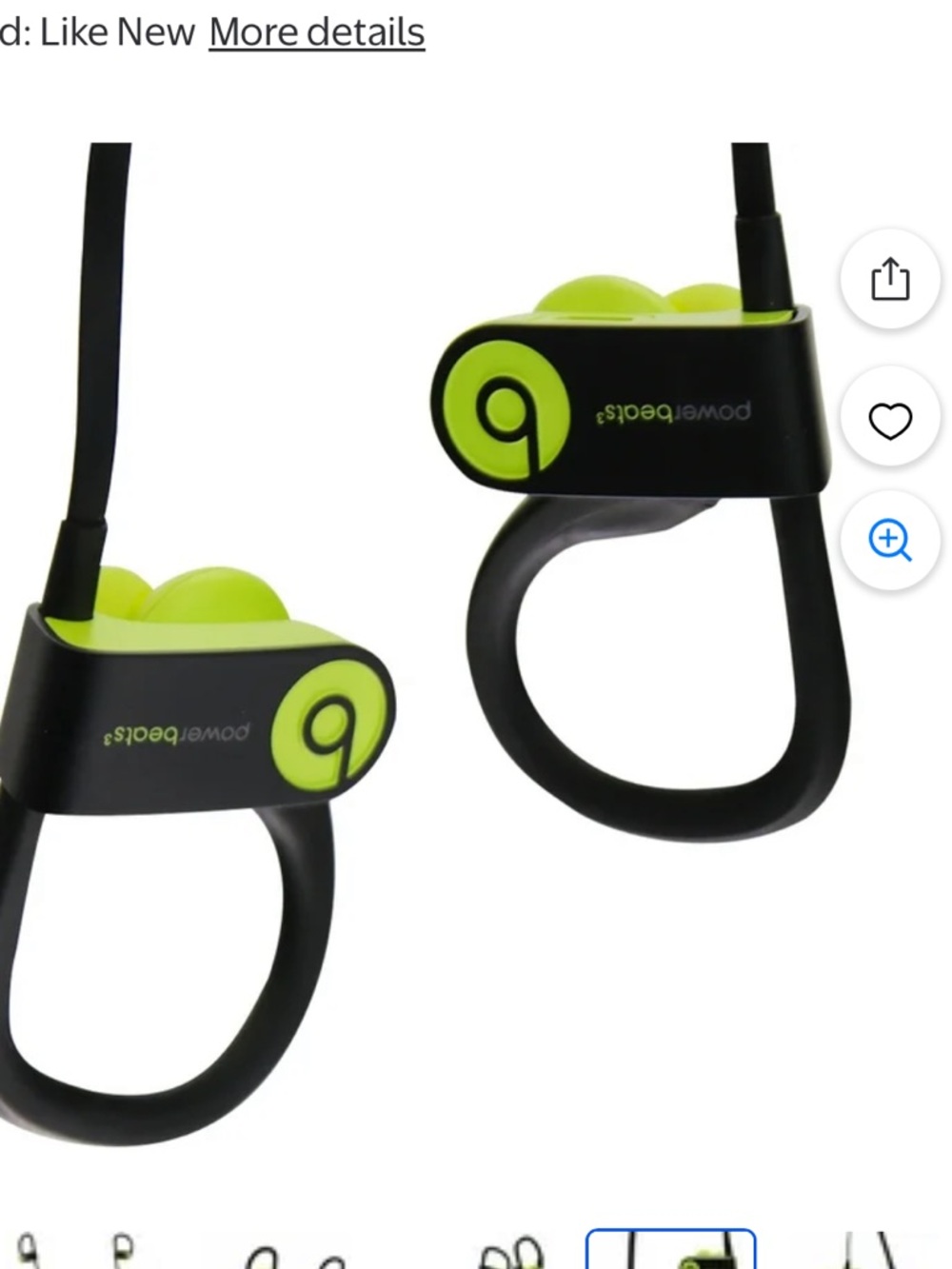 Beats by Dre Powerbeats Earbud Headphones Black and Neon Green